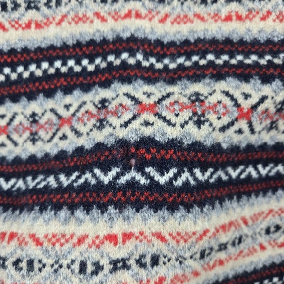 J Crew Sweater Womens XS Red Multicolor 100% Lambs Wool Fair Isle Aztec Preppy - Picture 4 of 13